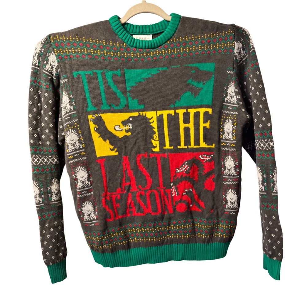 Game of Thrones Tis The Last Season Ugly Christmas Sweater Mens XL Long‎ Sleeve